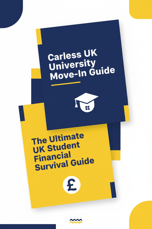 Carless UK University Move-In Guide and The Ultimate UK Student Financial Survival Guide - digital guide covers